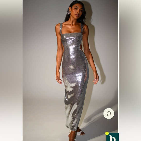 Adoria sequin cut out maxi dress - Picture 3 of 7